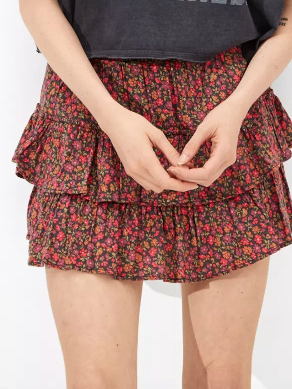 American Eagle Tiered Ruffle Mini Skirt NWT Small